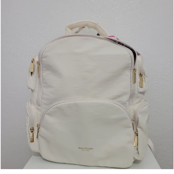 Isaac Mizrahi Cream Backpack with Gold Accents viral - Picture 1 of 8
